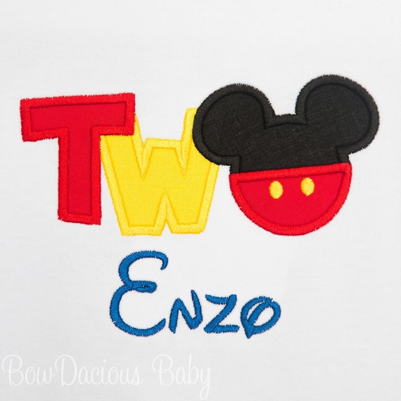 Mickey Mouse Two Shirt, Personalized Birthday Shirt, TWO Shirt, Mickey Mouse Birthday Shirt, Mickey Shirt, Custom Il_570xn
