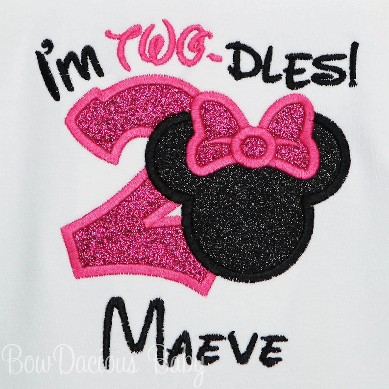 Minnie Mouse Birthday Shirt, 2nd birthday Minnie Mouse Shirt, Birthday Girl Shirt, Minnie Mouse Party, Minnie Birthday, Custom, Any Colors image 1