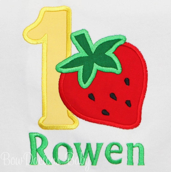 Strawberry Birthday Shirt, Strawberry First Birthday, ANY AGE/COLORS, Custom Il_570xn