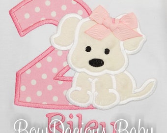 Personalized Puppy 2nd Birthday Shirt: Girls Dog Party Outfit