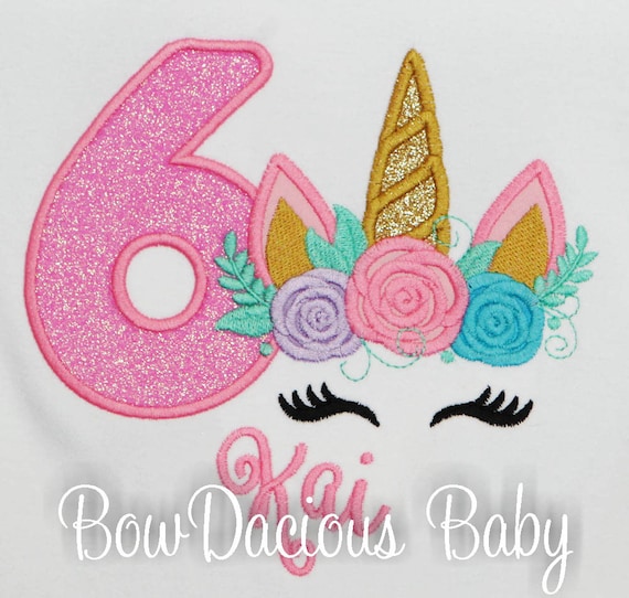 Girls Unicorn Birthday Shirt or Bodysuit, ANY AGE/COLORS Il_570xn