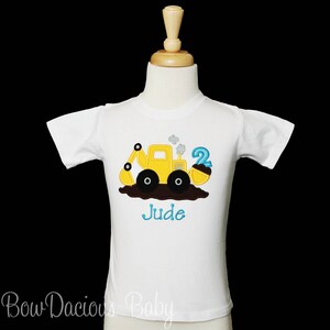 Construction Birthday Shirt, Excavator, Personalized, Embroidered, Custom, Any Age and Colors image 4