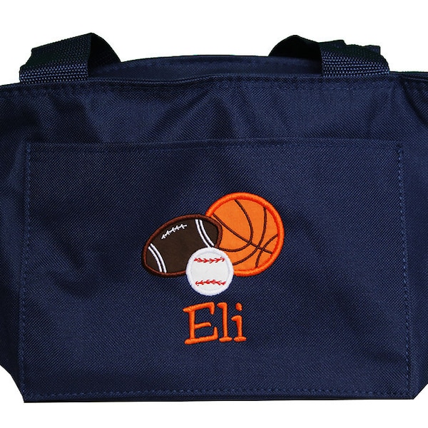 Boys Lunch Bag, Sports Lunch Tote, Baseball Lunch Box, Boys Lunch Bag, Basketball Cooler, Custom Football Lunch Bag, Personalized Lunch Tote