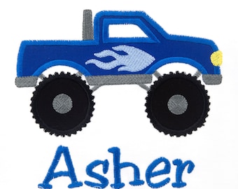 Personalized Monster Truck Birthday Shirt: Custom Colors & Fabrics