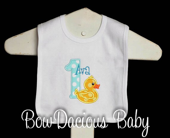 Rubber Duck Bib, Custom Birthday Bib, Birthday Bib, Duck Bib, Personalized Birthday Bib, Monogrammed Bib, Duck Birthday Bib Il_570xn