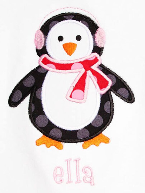 Personalized Christmas Shirt, Penguin Christmas Shirt, Girls Christmas Shirt, Boys Christmas Shirt, Mongorammed, Gift Il_570xn
