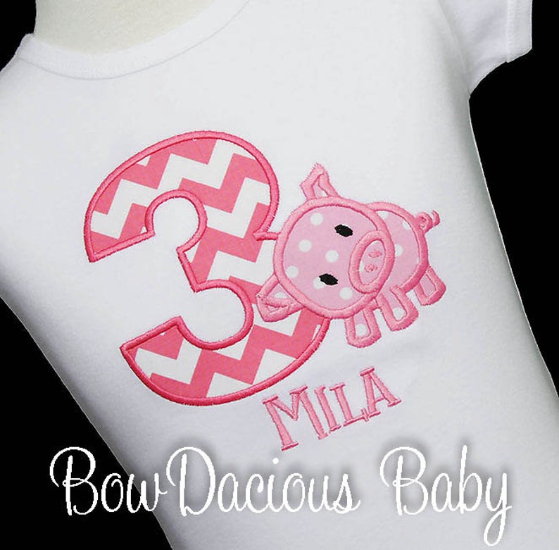 Any Age Pig Birthday Shirt Farm Birthday Farm Party Custom Made Pig Birthday Shirt Girls/' Pig Birthday Shirt or Bodysuit Any Fabrics