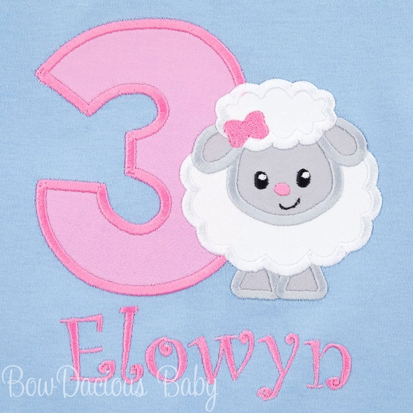 Lamb Birthday Shirt, Sheep Birthday Shirt, Custom, Any Age and Colors