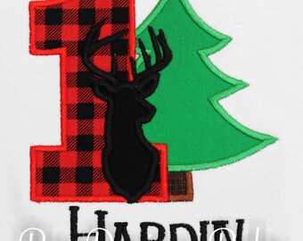 First Birthday, Lumberjack Birthday, 1st Birthday shirt, Buffalo Plaid Party, Lumberjack Party, Deer Birthday Shirt, DEER, Custom, Any Age