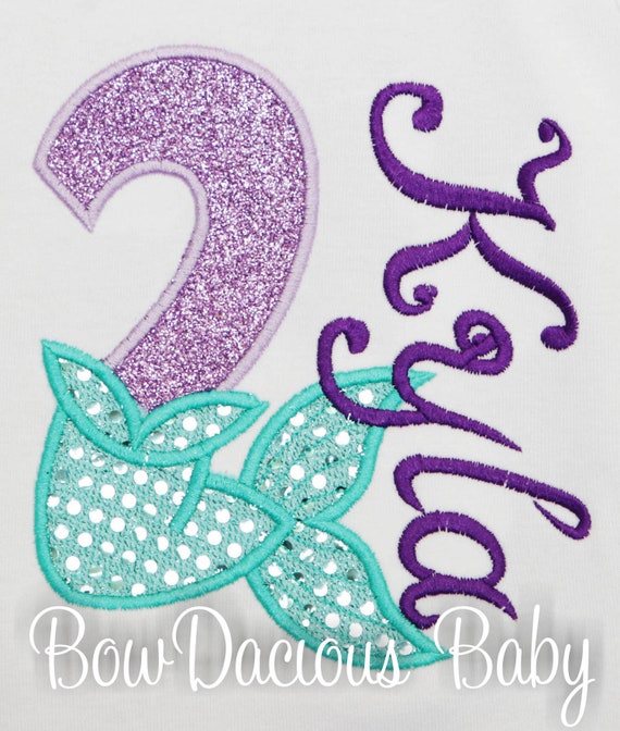 Girls Mermaid Shirt, Birthday Shirt, Birthday Outfit, Custom Name, Mermaid Birthday, ANY AGE/COLORS Il_570xn