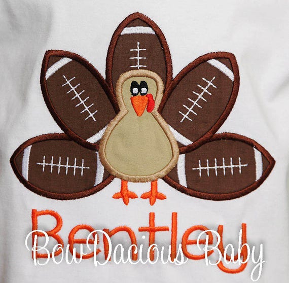Football Turkey Shirt, Boys Thanksgiving Football Shirt or Bodysuit, Boys Thanksgiving Shirt, Fall Shirt, Custom, Thanksgiving Football
