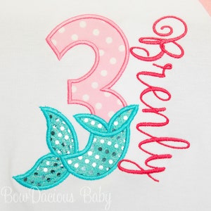 Mermaid Birthday Shirt, Birthday Mermaid Shirt, Any Age, Girls Birthday Shirt, Birthday Girl Shirt, Mermaid Tail, Personalized, Custom