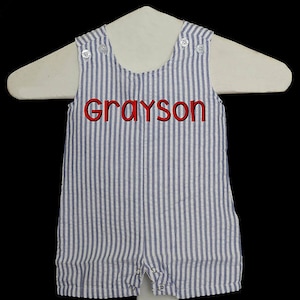 Anavini Baby / Toddler Boys Red Stripe Seersucker Embroidered Golf Jon Jon main image 1