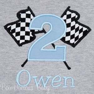 Race Car Birthday Shirt, Checkered Flag Birthday, Racecar Birthday, Car Birthday, Any Age and Colors