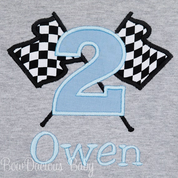 Race Car Birthday Shirt, Checkered Flag Birthday, Racecar Birthday, Car Birthday, Any Age and Colors Il_570xn