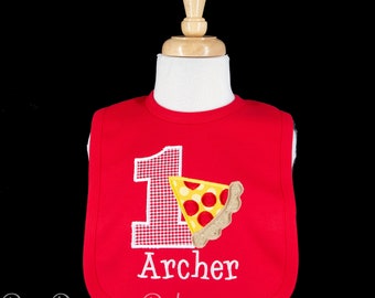 Pizza Birthday Bib, Pizza Party Birthday, 1st Birthday Bib, Custom, You Pick