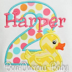 Rubber Duck Birthday Bodysuit, Second Birthday, Rubber Ducky Shirt, Rubber Ducky Bodysuit, Baby Bodysuit, Custom, Any Age, Any Colors