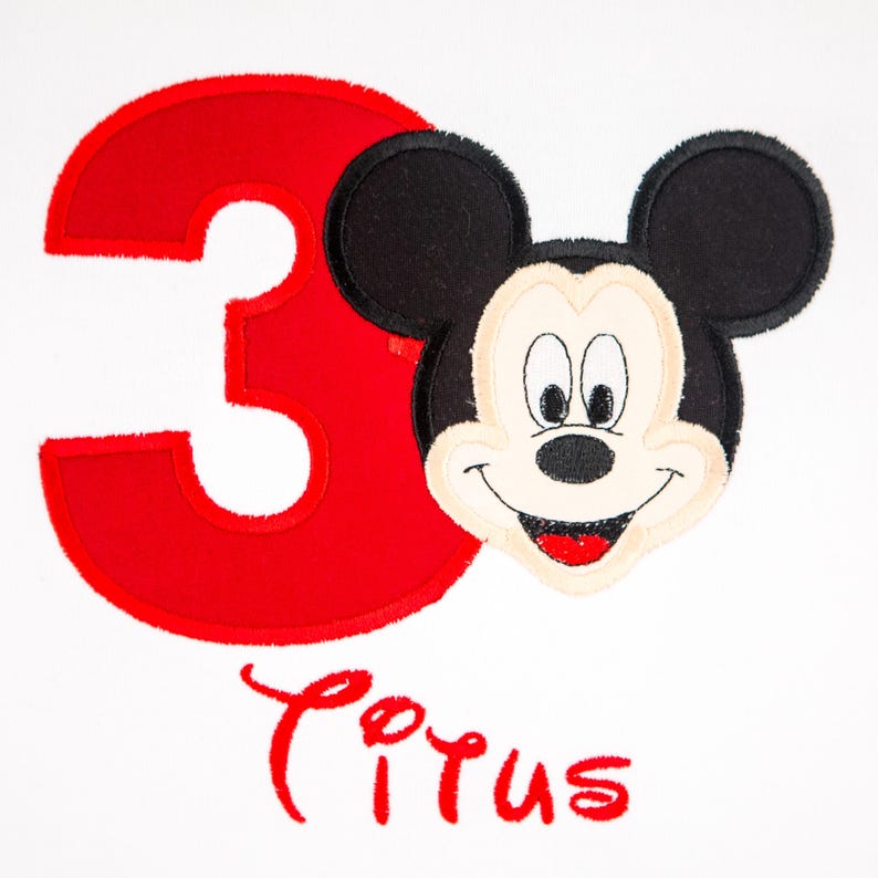 Mickey Mouse Birthday Shirt, Personalized, Custom Colors, Any Age image 5
