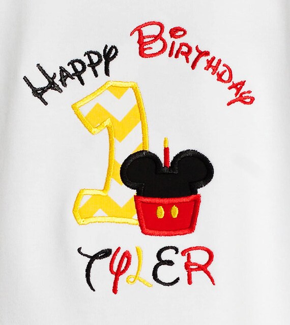 Mickey Mouse Birthday Shirt, Mickey Mouse Birthday Number, Boys Birthday Shirt, Girls Birthday Shirt, Personalized Birthday Shirt Il_570xn