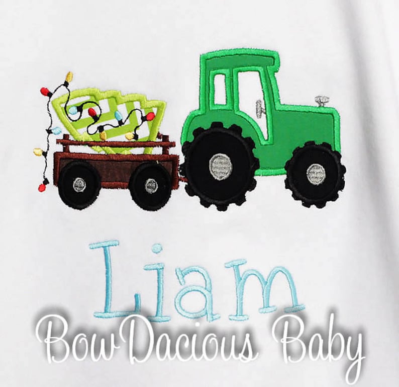 Boys Christmas Shirt Tractor Christmas Shirt Christmas Tree Etsy
