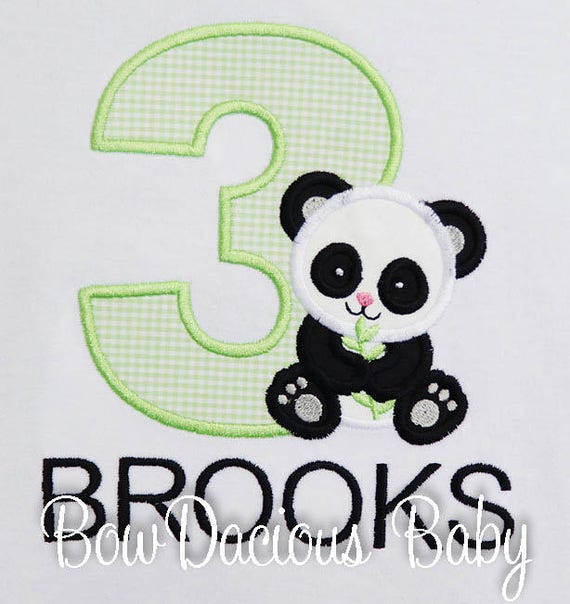 Panda Birthday Shirt or Bodysuit, Personalized Boy Panda Birthday Shirt, Panda Bodysuit, Any Name, Any Age, Any Colors Il_570xn