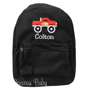 Monster Truck Backpack, Personalized Backpack, Boys Backpack, Monogrammed, Solid Backpack, Personalized Backpack, School Bag, CUSTOM