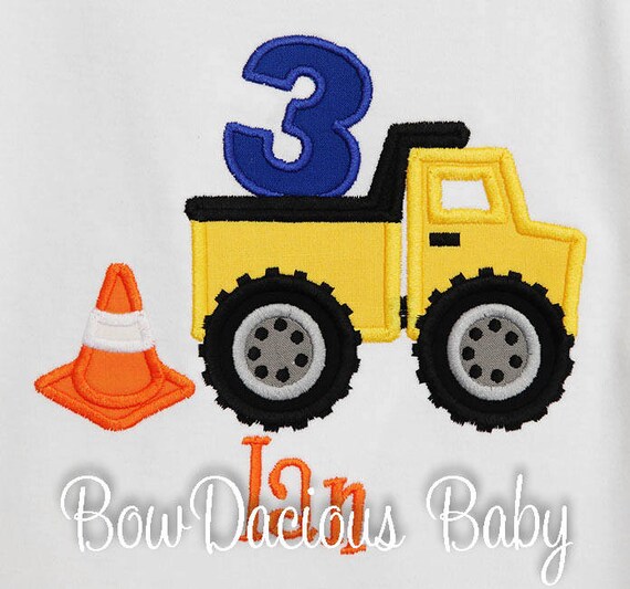 Boy's Dump Truck Birthday Shirt or Bodysuit, Dump Truck First Birthday Shirt or Bodysuit, Construction First Birthday Shirt, Dump Everything Il_570xn