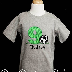 Boys' Soccer Birthday Shirt, Birthday Soccer Shirt, Boys or Girls, Any Age, Custom Made To Your Specifications, First Birthday, Second bild 2