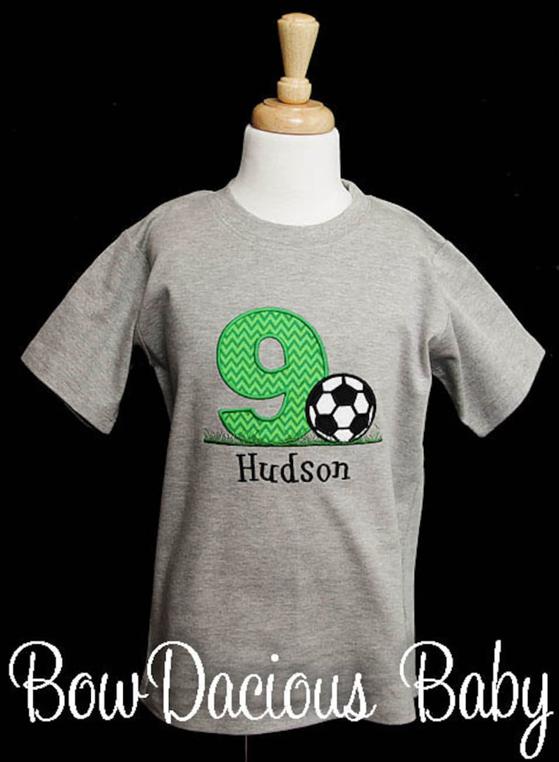 Boys' Soccer Birthday Shirt, Birthday Soccer Shirt, Boys or Girls, Any Age, Custom Made To Your Specifications, First Birthday, Second bild 2