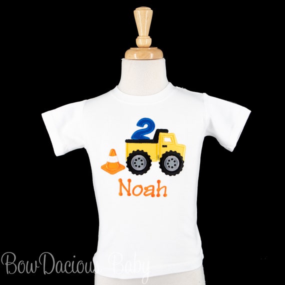 Dump Truck Birthday Shirt, Construction Shirt Birthday Shirt, Construction Birthday Party Shirt, Custom, Personalized, Embroidered Il_570xn