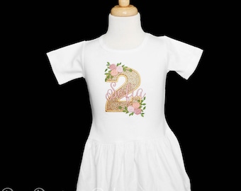 Rose Birthday Dress, Flower Dress Birthday, Rose 2nd Birthday, Girl Birthday Dress, Custom Birthday Dress, Garden Party, ANY AGE/COLORS