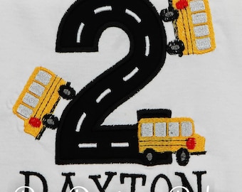 Bus Birthday Shirt, Custom