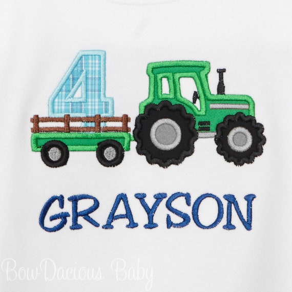 Tractor Birthday Shirt, Tractor Shirt, Farm Birthday Shirt, Tractor Birthday, Farm Birthday Party, Any Age/Colors, Appliqued, Embroidered Il_570xn