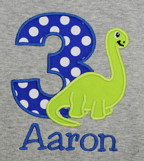 Brontosaurus Birthday Shirt, Dinosaur Birthday Shirt or Bodysuit, Custom, Any Age, Any Colors, Dinosaur Party Il_570xn
