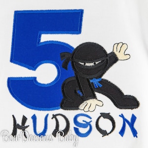 Karate Birthday Shirt, Ninja, CHOOSE YOUR NINJA, Embroidered Birthday T-Shirt, Custom, Personalized Boys Shirt
