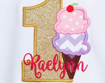 Birthday Girl Shirt, Ice Cream Birthday Shirt, Ice Cream Shirt, Ice Cream Theme Birthday, Custom, Personalized, Any Age and Colors