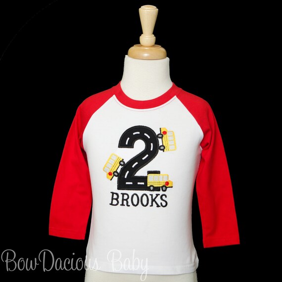 School Bus Birthday Shirt, Custom, Personalized, Appliqued Il_570xn