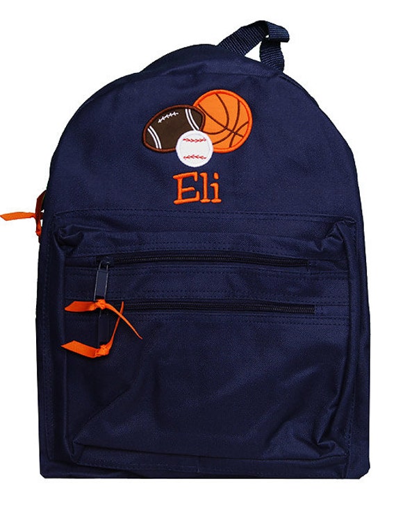 Boys Backpack, Sports Backpack, Personalized Backpack, Monogrammed, Choose Your Own Colors, Custom Backpack Il_570xn
