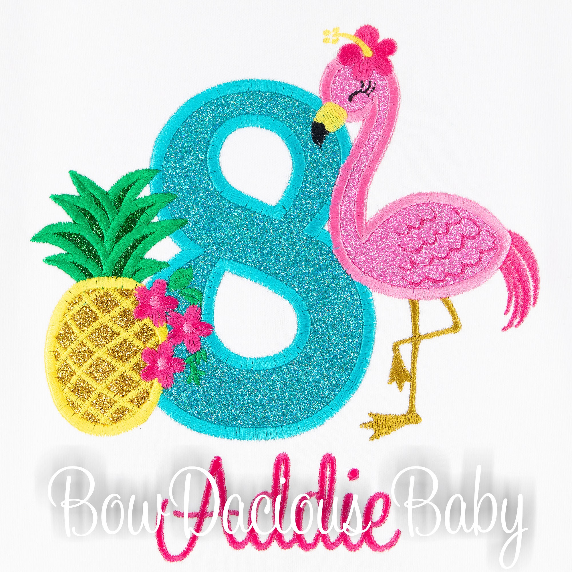 Flamingo and Pineapple Birthday Shirt, Hawaiian Birthday Shirt, Flamingo Birthday, Pineapple Birthday, YOU PICK, Embroidered