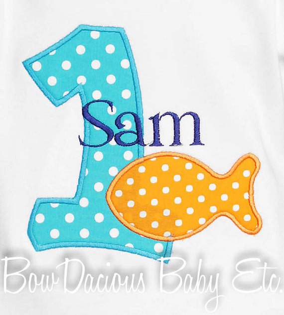 Fish Birthday Shirt, Gold fish Shirt, Boys Birthday Shirt, Birthday Shirt, Number, Custom Fabric Choices and Colors, Boys Birthday Shirt Il_570xn