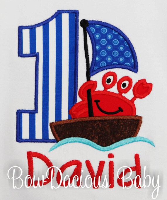 Boys Cake Smash Outfit, Beach Cake Smash, Beach First Birthday, Crab Birthday, Crab Birthday Shirt, Custom, ANY AGE/COLORS Il_570xn