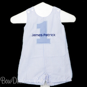 First Birthday Jon Jon, Monogrammed Baby Boy Birthday Jon Jon with 1 and Name, Personalized Boys Jon Jon, 1st Birthday Outfit, Any Age/Color