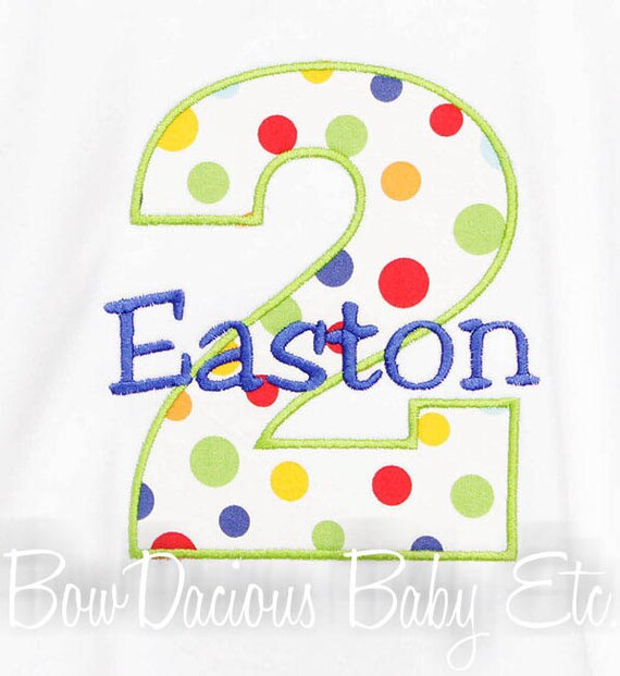 Boys Birthday Shirt, Number, Monogrammed, Appliqued, Custom Colors, Shirt, Shirt, Tank,Bodysuit,Romper,Sizes 3m to 12yrs,Gift Il_570xn