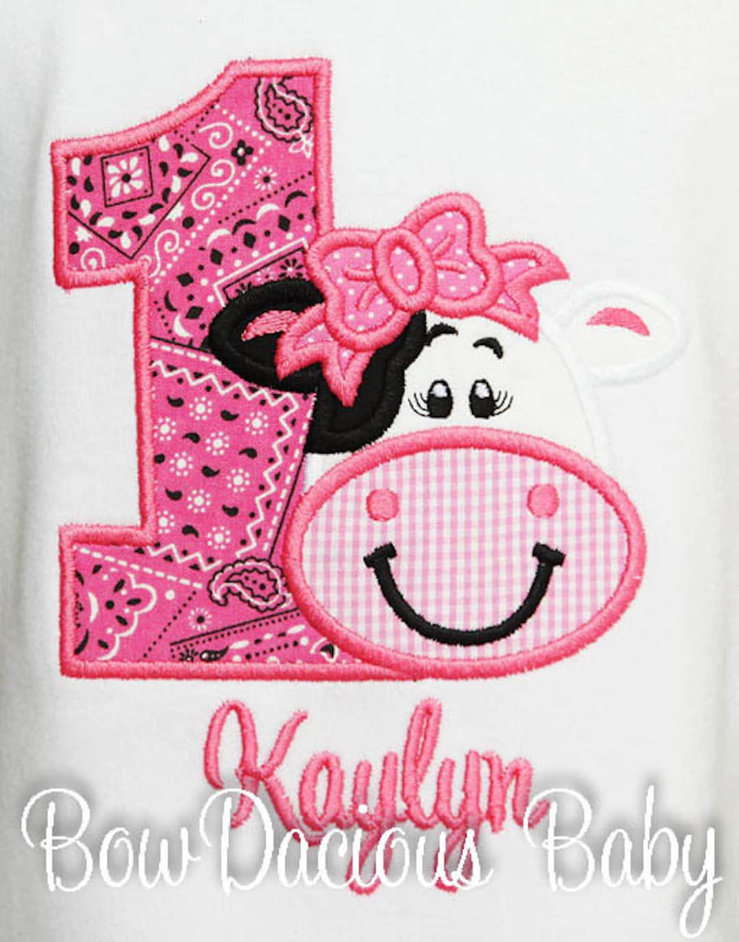 Girls Cow Birthday Shirt Girls Farm Birthday Shirt Pink Cow Etsy