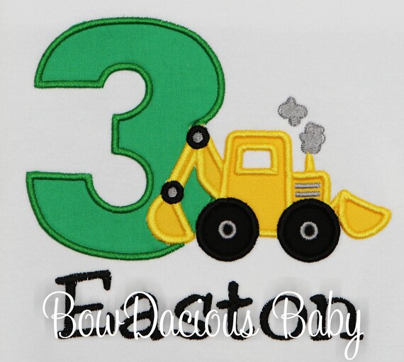 Construction Birthday Shir, Backhoe, Personalized Birthday Boys, Custom Il_570xn