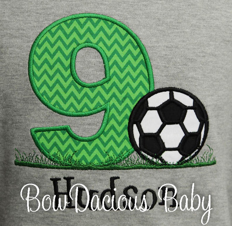 Boys' Soccer Birthday Shirt, Birthday Soccer Shirt, Boys or Girls, Any Age, Custom Made To Your Specifications, First Birthday, Second bild 1