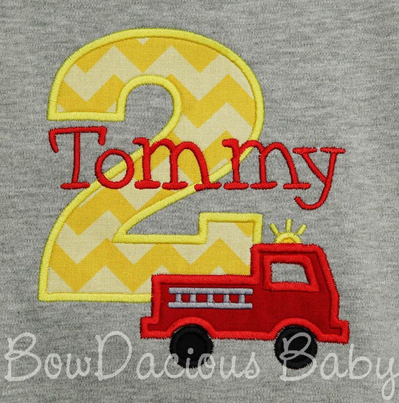 Fire Truck Birthday Shirt, Firetruck Birthday Shirt or Bodysuit, Boys Birthday Shirt, Firetruck Birthday, Sound the Alarm Party, Fire Engine Il_570xn