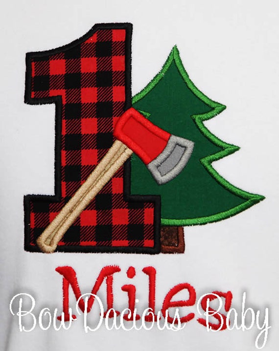 Lumberjack Birthday Shirt, Lumberjack Birthday Party, Raglan Shirt or Bodysuit, Woodland Birthday Party Shirt, Buffalo Plaid Shirt Il_570xn
