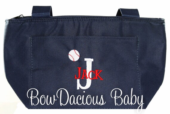 Boys Lunch Bag, School Lunch Bag, Baseball Lunch Box, School Lunch Bag, Insulated Bags, Personalized Boys Lunch Bag, Custom, ANY FONT/COLORS Il_570xn