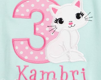 Personalized Cat Birthday Shirt or Bodysuit